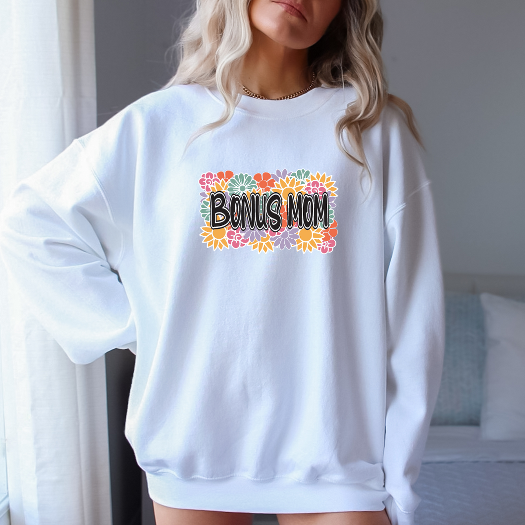 floral bonus mom crewneck