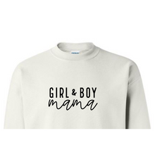 Load image into Gallery viewer, girl and boy mama crewneck
