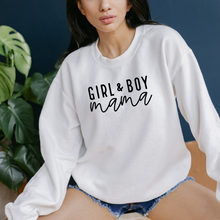 Load image into Gallery viewer, girl and boy mama crewneck
