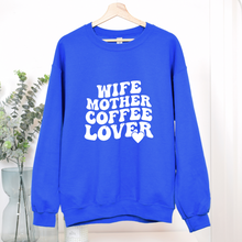 Load image into Gallery viewer, wife mother coffee lover crewneck
